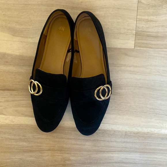 Vegan suede black flats